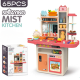 65-Piece Spraying Mist Kitchen Set with Lights, Sound &amp; Real Water Tap