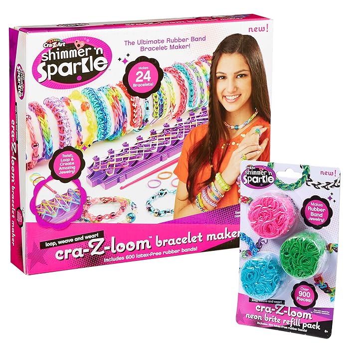 Shimmer Sparkle Bracelet Loom Bands Making Kit for Kids