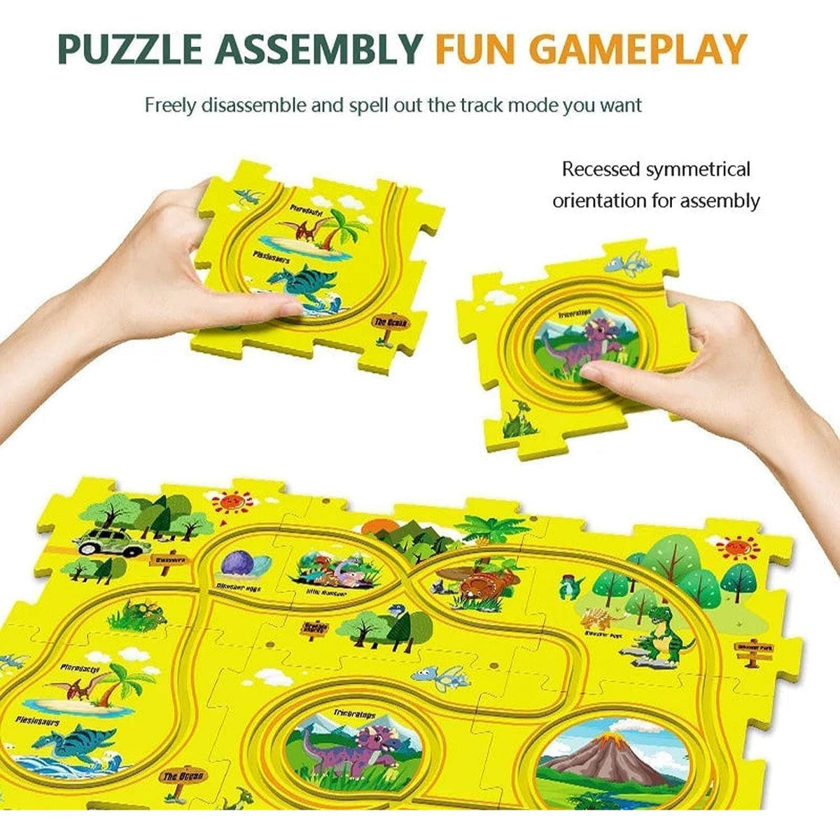 Rail Car Track Puzzle Set – 25 Pcs Build Your Own Railway