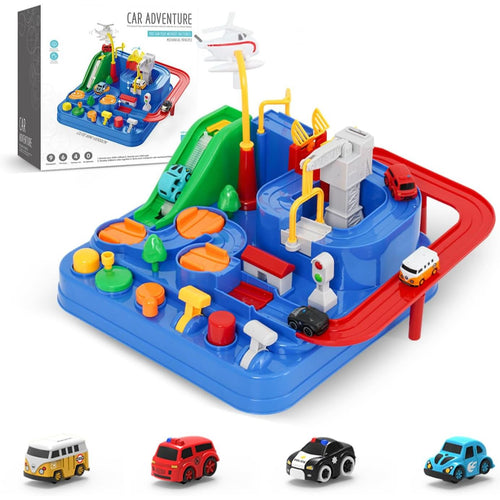 City Rescue Car Race Track Playset with 4 Mini Cars