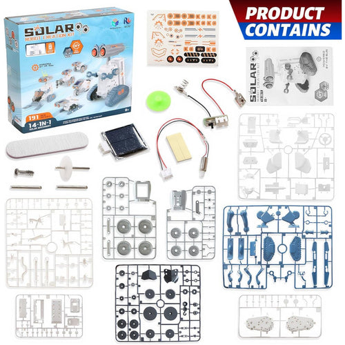 14-in-1 Solar Robot Kit hero shot with solar panel and gears
