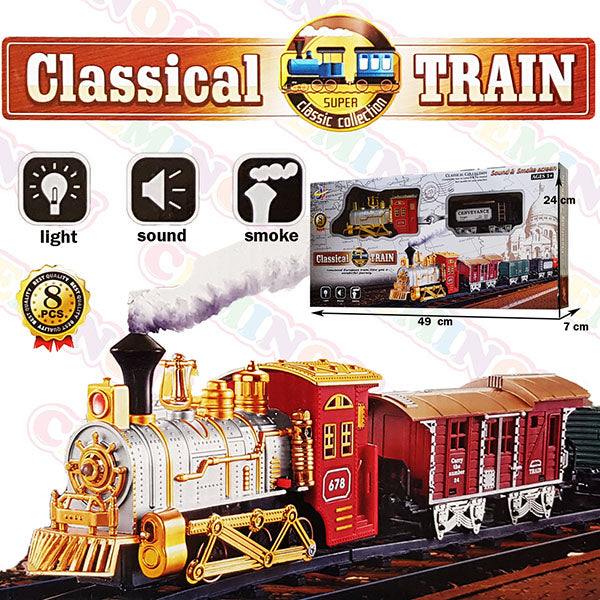 Classic Train Track Set with Light, Sound & Smoke Effects