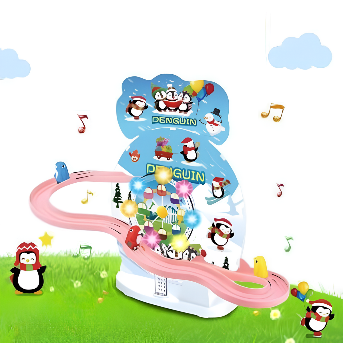 Penguin Dream Castle Track Slide Toy for Kids