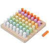 Wooden Color Sorting & Stacking Pegboard for Kids