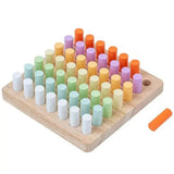 Wooden Color Sorting & Stacking Pegboard for Kids