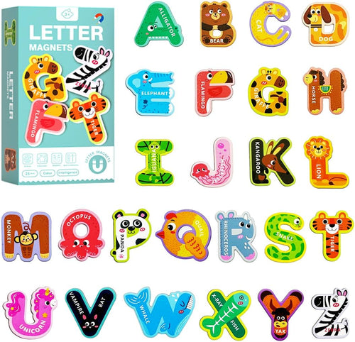 Animal Alphabet Fridge Magnets Set – A to Z Letters for Kids