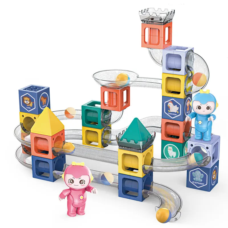 STEM Magic Magnetic Square Run Building Blocks – 52 Pcs Set for Kids