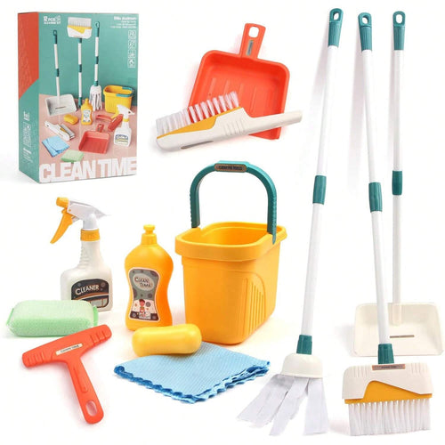 12-piece cleaning kit toy for kids pretend play set