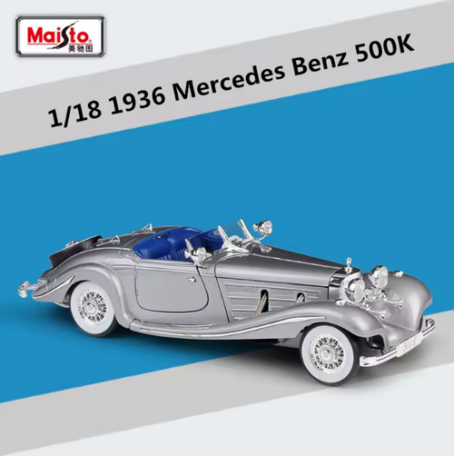Maisto 1:18 Mercedes-Benz 500K Special Roadster – Silver