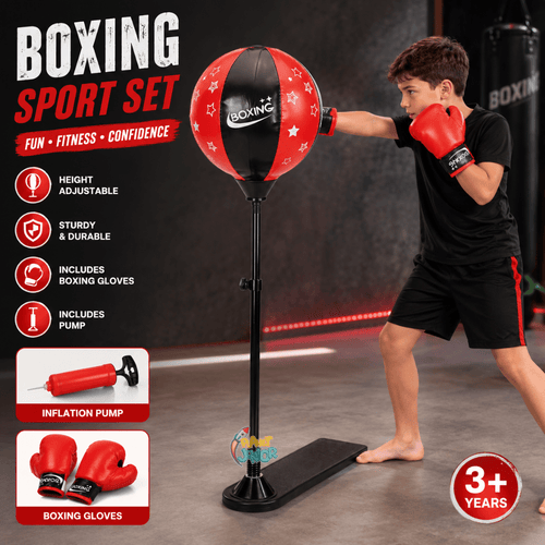 Adjustable Kids Boxing Punching Ball Set with Stand