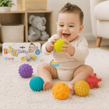 6-Piece Baby Textured Sensory Balls Set – Squeeze & Play