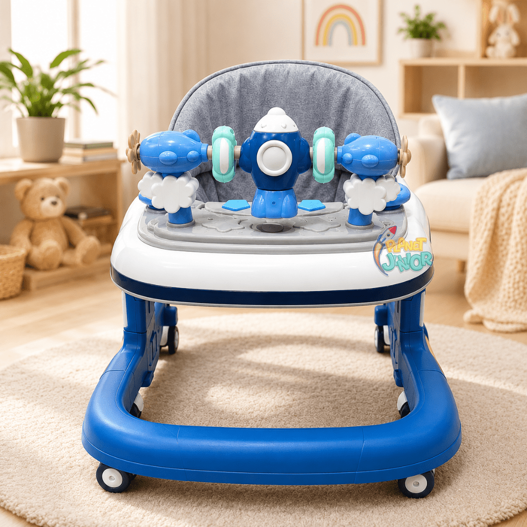 4-in-1 Foldable Baby Learning Walker with Activity Toy Tray