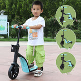 2-in-1 Kids Tricycle Scooter Convertible Balance Bike for Children