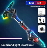 2-in-1 LED Axe Sword Toy — 7-Color Mist Spray, Sound & Vibration for Kids