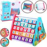 5-in-1 Multifunction Learning Shelf with Drawing Board & Alphabet Blocks