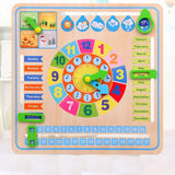 Educational Wooden Calendar Clock – Time, Weather & Seasons Learning Board