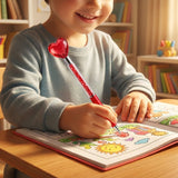 Red Heart-Shaped Glitter Pen for Kids