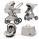 Kidilo Luxury 3-in-1 Baby Stroller, Car Seat & Mommy Bag Travel System