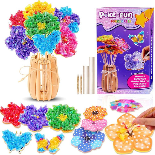 Poke Art Craft Kit – Magical Flower & Butterfly DIY Fabric Set