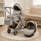 Kidilo Luxury 3-in-1 Baby Stroller, Car Seat & Mommy Bag Travel System