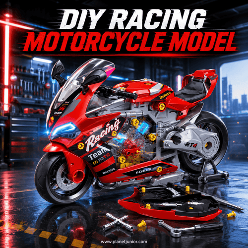 2-in-1 Take-Apart Motorcycle Workshop Building Set for Kids