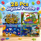 28 Pcs Wooden Educational Jigsaw Puzzle for Kids