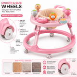 Foldable Baby Walker with Cute Fruit Activity Tray