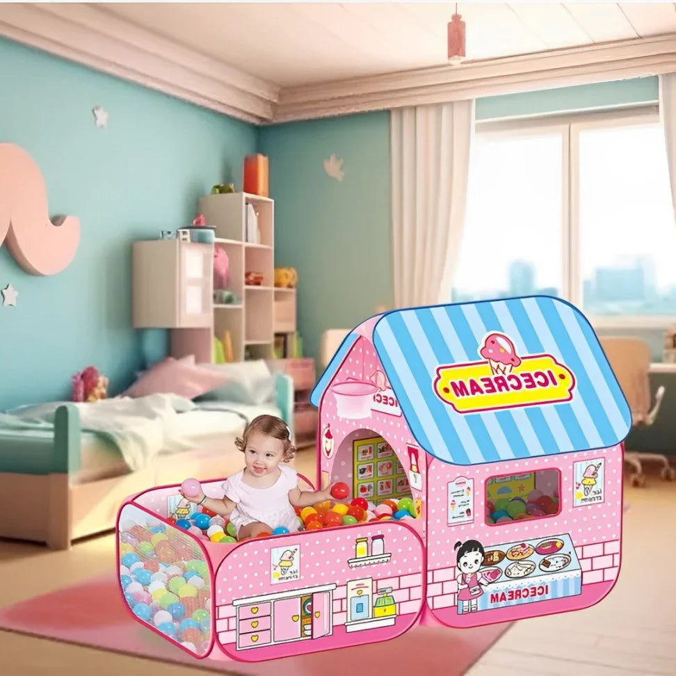Pop-Up Ice Cream Tent House for Kids