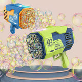 132-Hole Automatic Bubble Gun – Rechargeable Bubble Machine for Kids