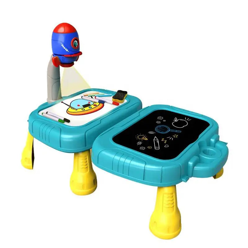 Projection Storage Box Drawing Table with LED Light for Kids