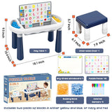 DIY Puzzle Activity Table with Magnetic Board & Stool for Kids