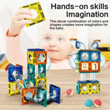 3D Magnetic Ferris Wheel Pipeline Building Blocks - 71 Pcs