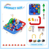 City Rescue Car Race Track Playset with 4 Mini Cars