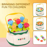 Huanger Montessori Flower Pegboard Bucket Toy for Toddlers