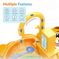 Kitchen sink toy set with tableware and play accessories