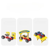 DIY Dinosaur Parking Lot Playset – 71 Pcs with Toy Cars