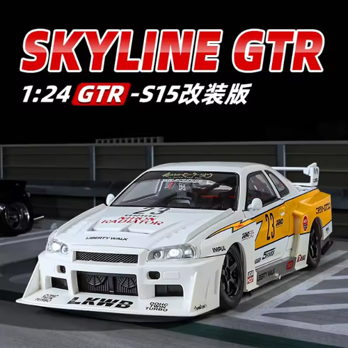 1:24 Nissan Skyline GTR R34 S15 Modified Widebody Diecast Model Car
