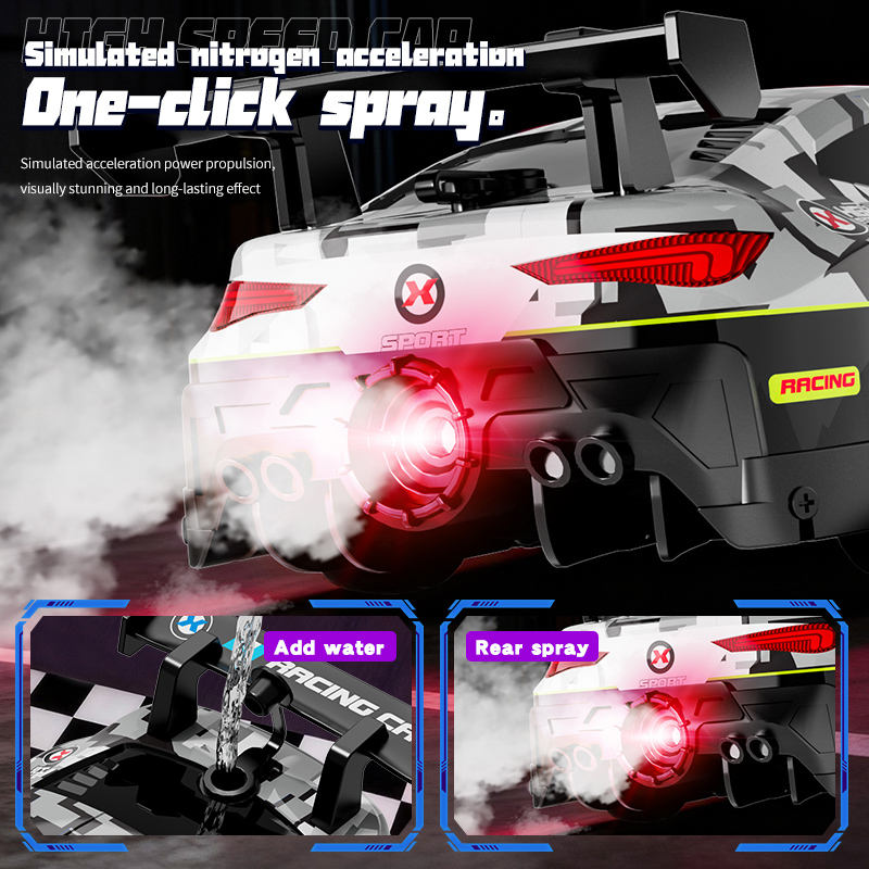 4WD Beast RC drift car rear spray effect close-up