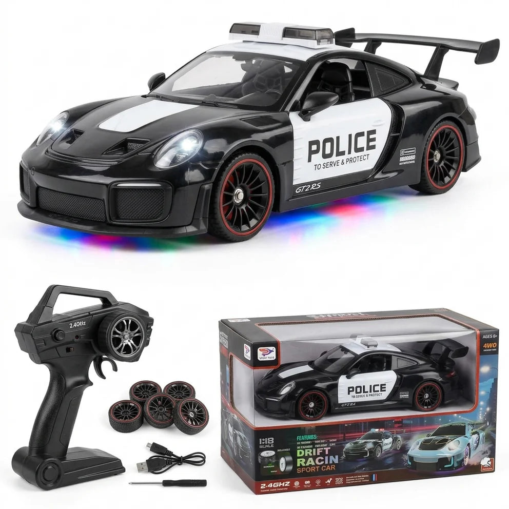Remote Control Drift Car 4WD Porsche Police Car