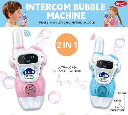 2pcs Rechargeable Bubble Blower Walkie Talkie | 2-in-1 Bubble Gun & Communication Toy