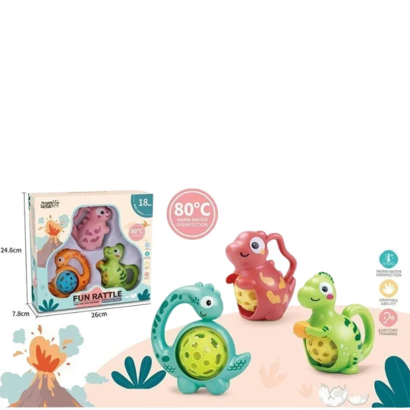 3-in-1 Delicate Sound Baby Rattle Set – Newborn Sensory Toy for Infants