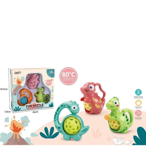 3-in-1 Delicate Sound Baby Rattle Set – Newborn Sensory Toy for Infants