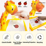 3-in-1 Kids Drawing Projector Table with Giraffe Lamp