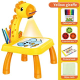 3-in-1 Kids Drawing Projector Table with Giraffe Lamp