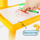 3-in-1 Kids Drawing Projector Table with Giraffe Lamp