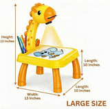 3-in-1 Kids Drawing Projector Table with Giraffe Lamp