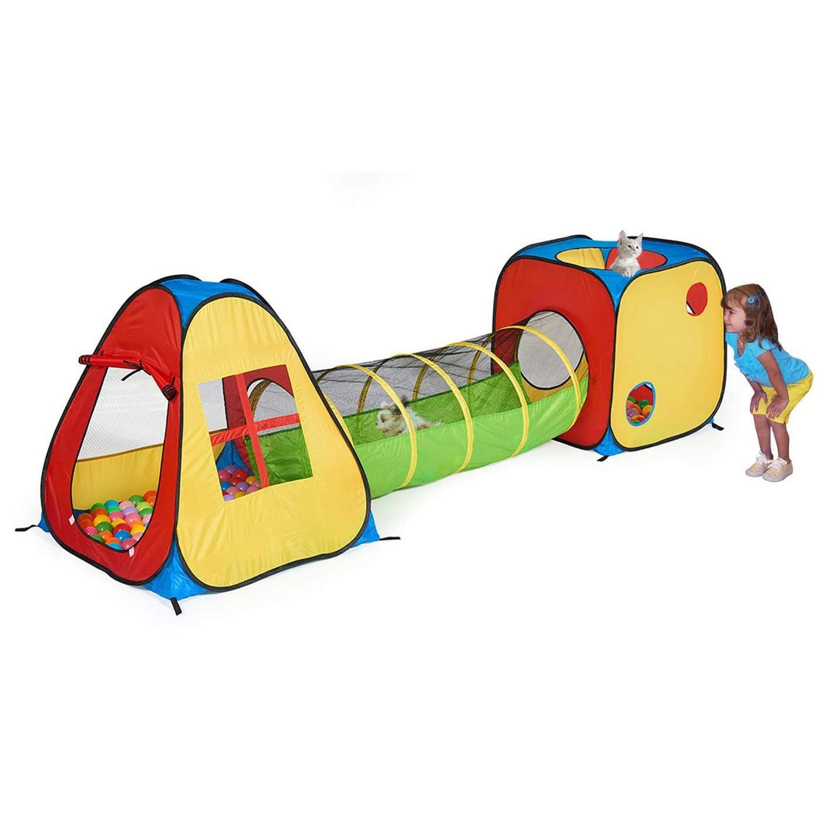 3-in-1 Pop-Up Tunnel & Tent Playset for Kids – Roleplay & Pretend Play Toy