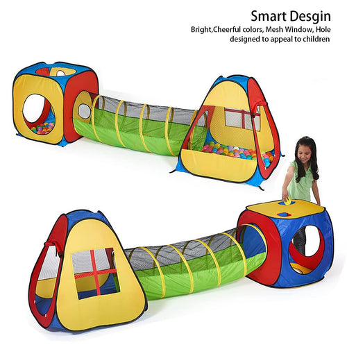 Kids Pop-Up Play Tent with Crawl Tunnel – Indoor & Outdoor Use