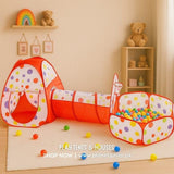3-in-1 Pop-Up Tunnel Tent Set – Play Tent, Crawl Tunnel & Ball Pit for Kids