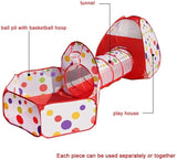 3-in-1 Pop-Up Tunnel Tent Set – Play Tent, Crawl Tunnel & Ball Pit for Kids